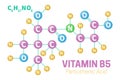 Pantothenic Acid Vitamin B5 Molecule Structure Formula Illustration Royalty Free Stock Photo
