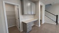 Pantry kitchen desk and stairs in a modern new American  house Royalty Free Stock Photo