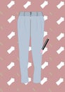 Pants and crayon lipstick. Vector illustration decorative background design Royalty Free Stock Photo