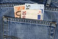 Pants with euros notes