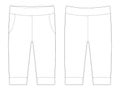 Pants flat illustration. Trousers sketch baby clothes. Vector illustration of a kids fashion