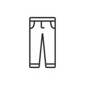 Pants icon line design. Denim, outline, jeans icons vector illustration. Pants editable stroke icon.