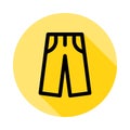 pants outline icon in long shadow style