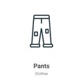 Pants outline vector icon. Thin line black pants icon, flat vector simple element illustration from editable clothes concept