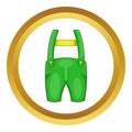 Pants with suspenders vector icon
