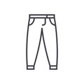 Pants, trousers vector line icon, sign, illustration on background, editable strokes