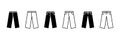 Pants vector icon set. Long pants symbol. Unisex trousers logo