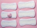 Panty liners on pink background