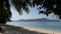 Panwa beach no people shade of thees, see and yachts Royalty Free Stock Photo