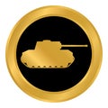 Panzer button on white. Royalty Free Stock Photo