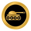 Panzer button on white. Royalty Free Stock Photo