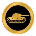 Panzer button on white. Royalty Free Stock Photo