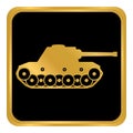 Panzer button on white. Royalty Free Stock Photo