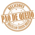 Pao de queijo (brazilian cheese bread) grunge rubber stamp