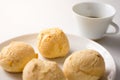 Pao de Queijo is a cheese bread ball from Brazil. Also known as