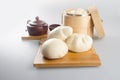 pao or mantou chinese steamed bun on a background.