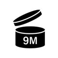 Pao symbol shelf life vector icon. cosmetic open period use logo. 3, 6, 12, 24, 36, 3m, 6m, 12m, 24m, 36m month best before Royalty Free Stock Photo