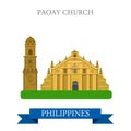 Paoay Church Philippines vector flat attraction sightseeing Royalty Free Stock Photo