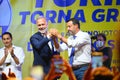 Paolo Damilano candidate for mayor for the Lega party by Matteo Salvini during an electoral rally Turin Italy