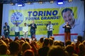 Paolo Damilano candidate for mayor for the Lega party by Matteo Salvini during an electoral rally Turin Italy