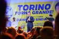 Paolo Damilano candidate for mayor for the Lega party by Matteo Salvini during an electoral rally Turin Italy