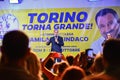 Paolo Damilano candidate for mayor for the Lega party by Matteo Salvini during an electoral rally Turin Italy