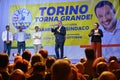 Paolo Damilano candidate for mayor for the Lega party by Matteo Salvini during an electoral rally Turin Italy