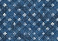 Pap closeup: blue quilt with white checkered pattern