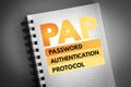 PAP Password Authentication Protocol acronym