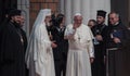 Papa Francisc and the patriarch of Romania Daniel. The group portrait of the great church clerics