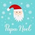 Papa Noel calligraphy hand lettering with cute cartoon character. Santa Claus in Spanish typography poster. Easy to edit vector