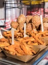 Sweet potato chips, batatas. Asia Street Food Market. Royalty Free Stock Photo