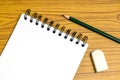 Papaer ,eraser and pencil Royalty Free Stock Photo