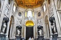 Papal Archbasilica of St. John Lateran, officially the cathedral of Rome. Baroque interior, entrance with the apostles statues. Royalty Free Stock Photo