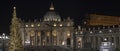 Papal Basilica of Saint Peter in Vatican at Christmas Cathedral of Saint Peter in Rome, Italy Royalty Free Stock Photo