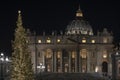 Papal Basilica of Saint Peter in Vatican at Christmas Cathedral of Saint Peter in Rome, Italy