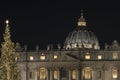 Papal Basilica of Saint Peter in Vatican at Christmas Cathedral of Saint Peter in Rome, Italy Royalty Free Stock Photo