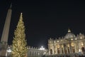 Papal Basilica of Saint Peter in Vatican at Christmas Cathedral of Saint Peter in Rome, Italy Royalty Free Stock Photo