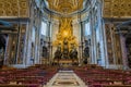 Apse with the Chair of Saint Peter by Gian Lorenzo Bernini, in Saint Peters Basilica in Rome, Italy. May-25-2020 Royalty Free Stock Photo