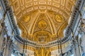 Golden ceiling in the apse of Saint Peters Basilica in Rome, Italy. May-25-2020 Royalty Free Stock Photo