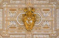 Paulus V coat of arms in the ceiling of the portico in Saint Peter Basilica in Rome, Italy.