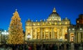 Saint Peter Basilica in Rome at Christmas. Royalty Free Stock Photo