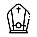 Papal Tiara Icon Vector Outline Illustration