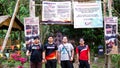 A group of boys at the starting point of hiking of the Kinandukan Hill in Papar, Sabah