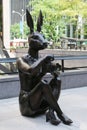 Paparazzi Dogman and Paparazzi Rabbitgirl sculpture by world-famous contemporary artists Gillie and Marc in New York