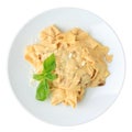 Papardelle with ceps and cream sauce Royalty Free Stock Photo