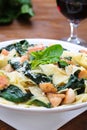 Papardelle with the chicken and with the spinach