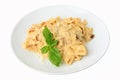 Papardelle with mushrooms in cream sauce Royalty Free Stock Photo