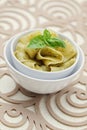 Papardelle with pesto Royalty Free Stock Photo