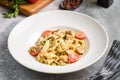 papardelle with porcini mushrooms and tomatoes